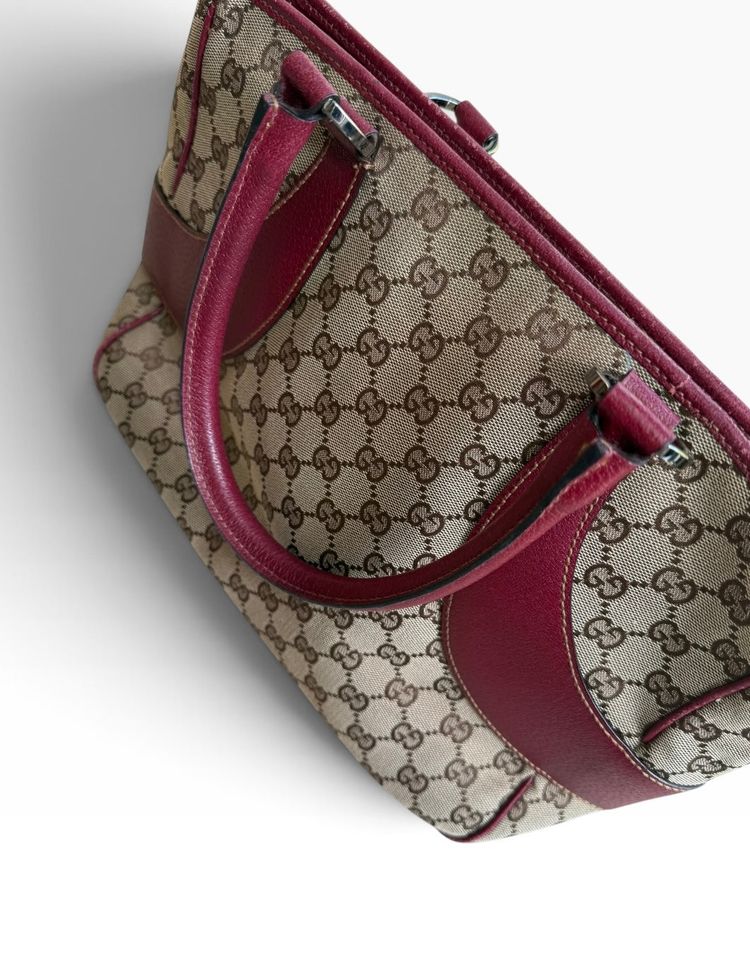 Gucci Monogram Burgundy Tote Bag imagen 16