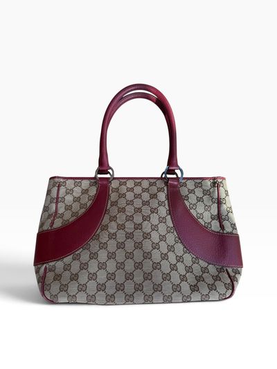 Gucci Monogram Burgundy Tote Bag
