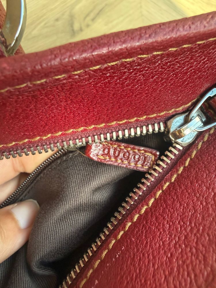 Gucci Monogram Burgundy Tote Bag imagen 8