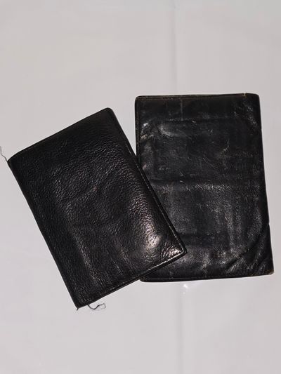2x Black Leather Wallets
