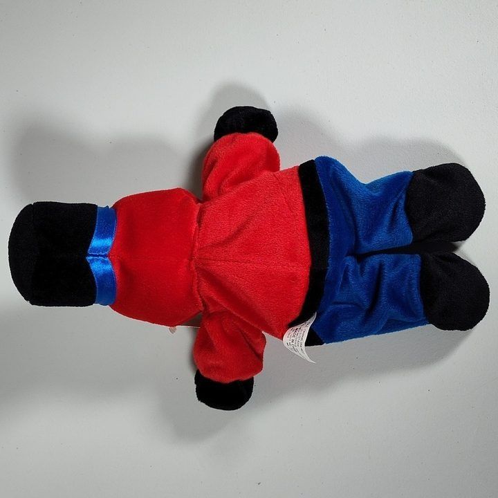Plush Teddy Bear In Red And Blue Soldier Outfit imagen 2