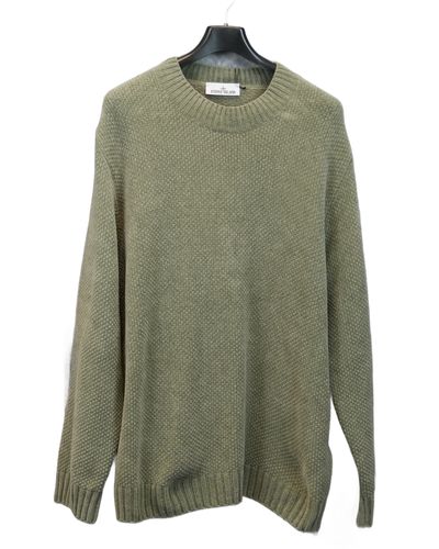 Stone Island Chenille Knit Crewneck sage