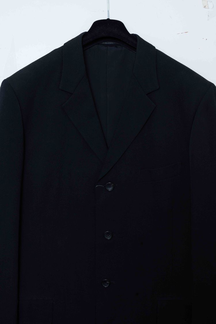 Yohji Yamamoto COSTUME D’HOMME Black Wool Longline Blazer Frock Coat image 8