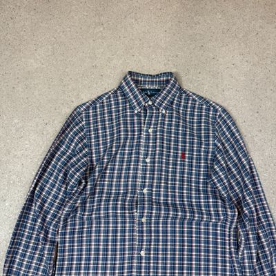 Ralph Lauren Shirt Small Blue Check Soft Cotton