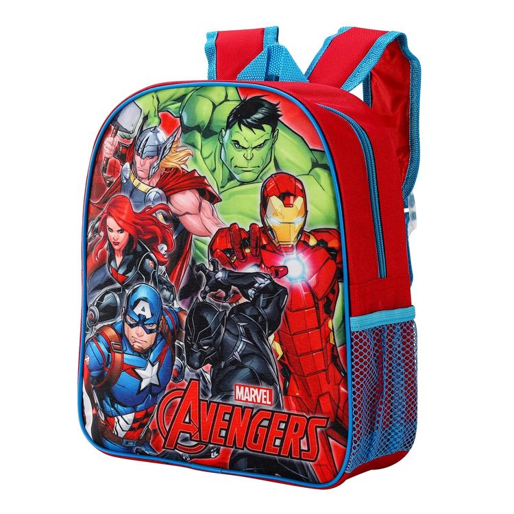 Marvel AvenAvengers Style Backpack Kids Premium Standard Rucksack with Zip & Adjustable Strapsgers Kids Backpack