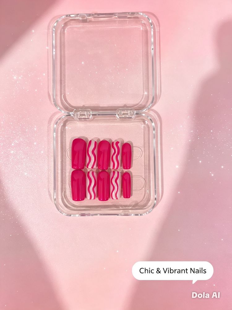 Pink Press-On Nails Set