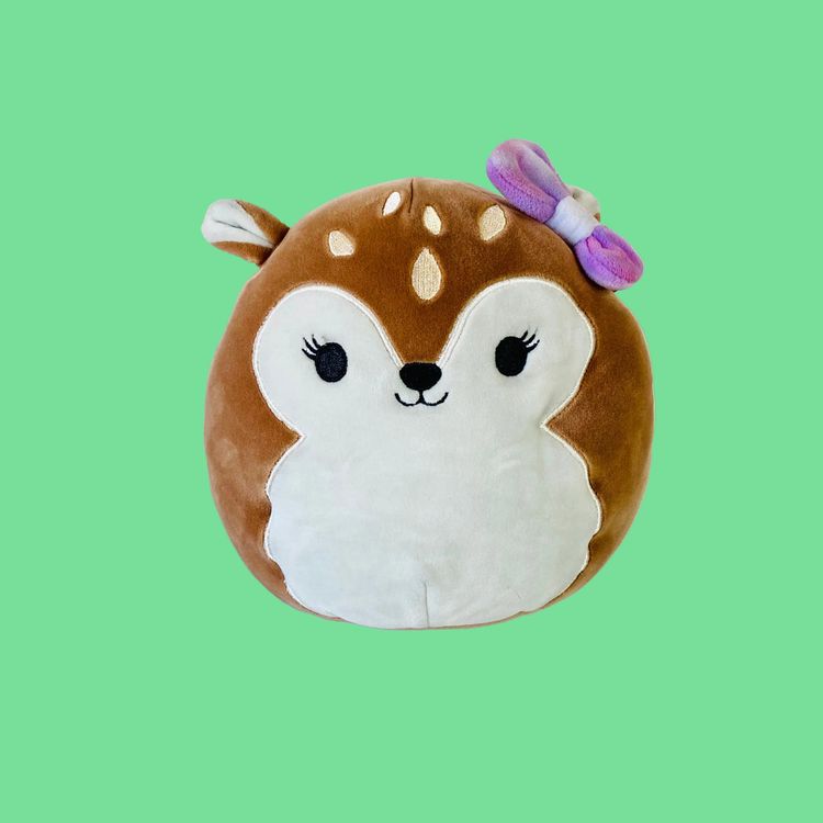 Squishmallows 7 Dawn the Fawn Deer with Purple Bow Soft Squishy Plush Toy | Official Kellytoy Retired