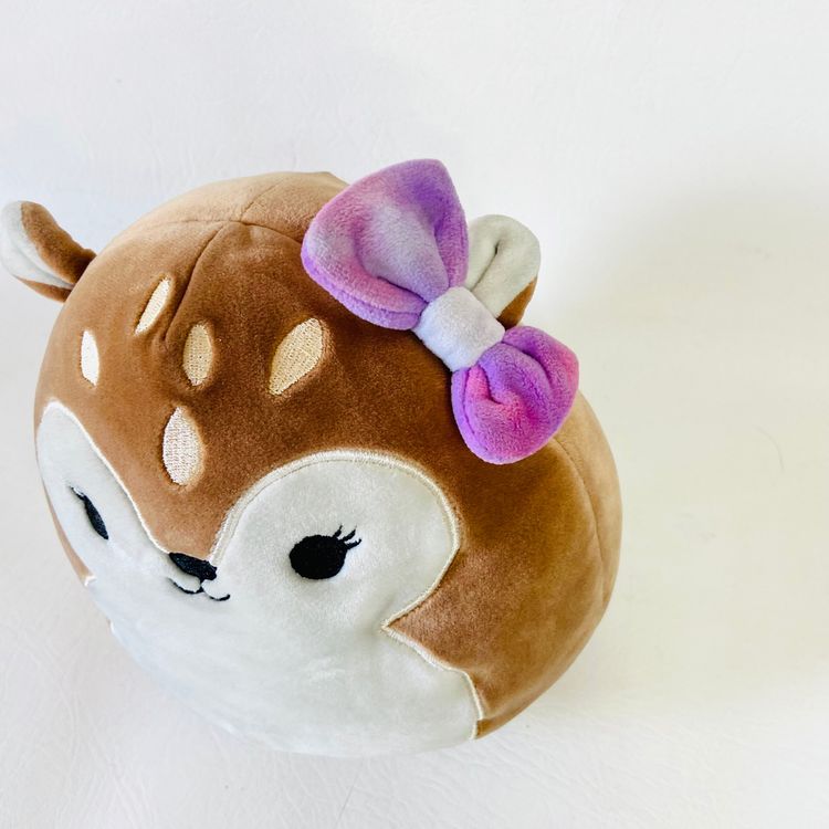 Squishmallows 7 Dawn the Fawn Deer with Purple Bow Soft Squishy Plush Toy | Official Kellytoy Retired 8