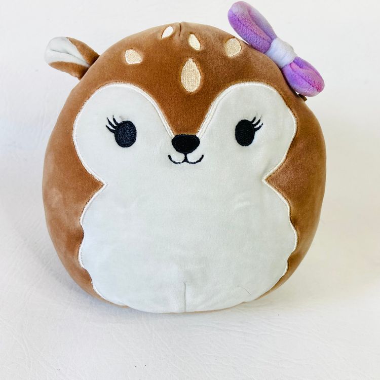 Squishmallows 7 Dawn the Fawn Deer with Purple Bow Soft Squishy Plush Toy | Official Kellytoy Retired 9