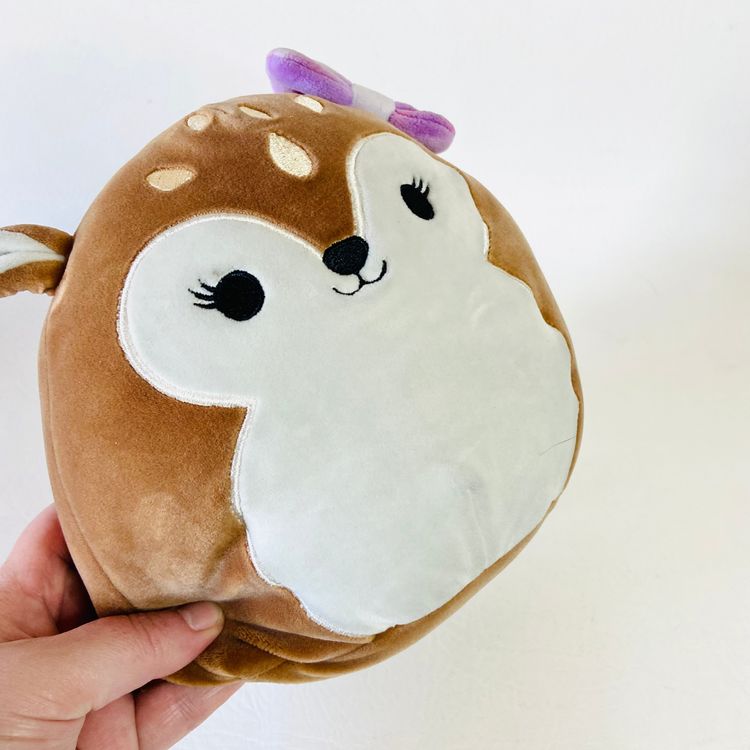 Squishmallows 7 Dawn the Fawn Deer with Purple Bow Soft Squishy Plush Toy | Official Kellytoy Retired 11