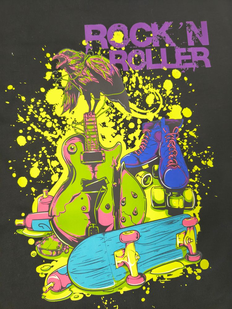 Zero13 Rock n roller Black T-Shirt. All sizes image 3
