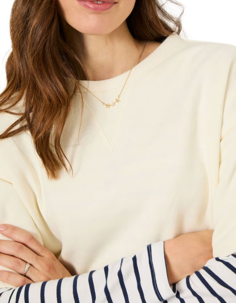 Women's Sol Crew 100% Cotton Sweatshirt in Ivory (Imperfect) 2