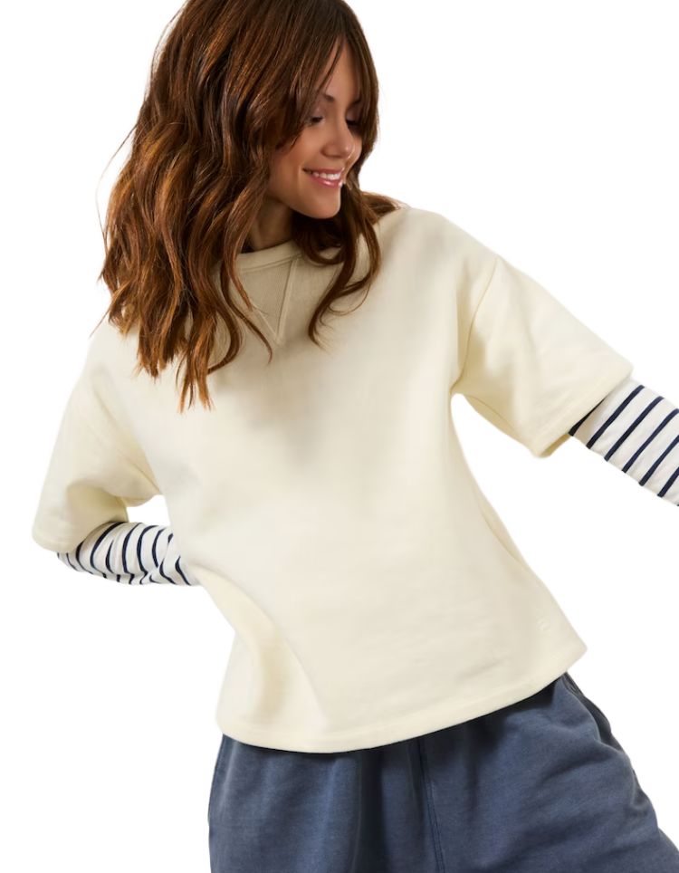 Women's Sol Crew 100% Cotton Sweatshirt in Ivory (Imperfect) 5