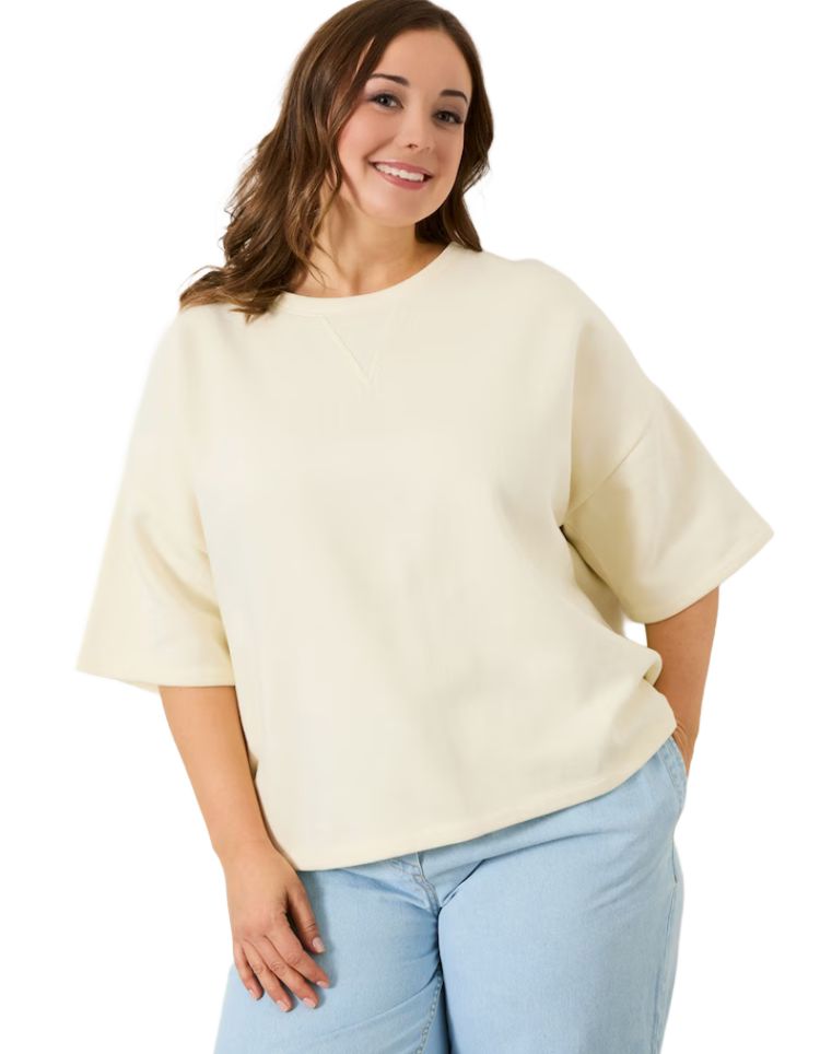 Women's Sol Crew 100% Cotton Sweatshirt in Ivory (Imperfect) 8