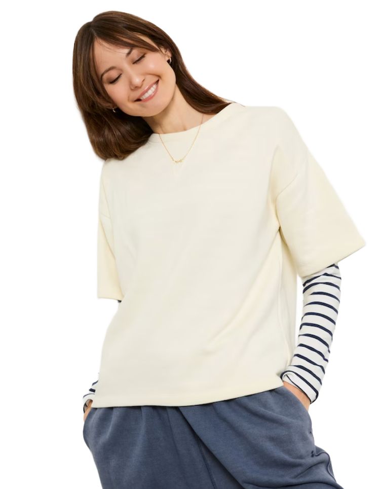 Women's Sol Crew 100% Cotton Sweatshirt in Ivory (Imperfect)
