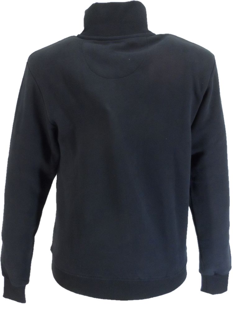Trojan Mens Black Quarter Zip Trim Sweat Shirt imagen 4