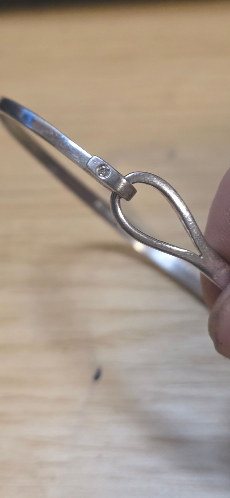 925 sterling Silver hook bangle set with Diamond  image 7