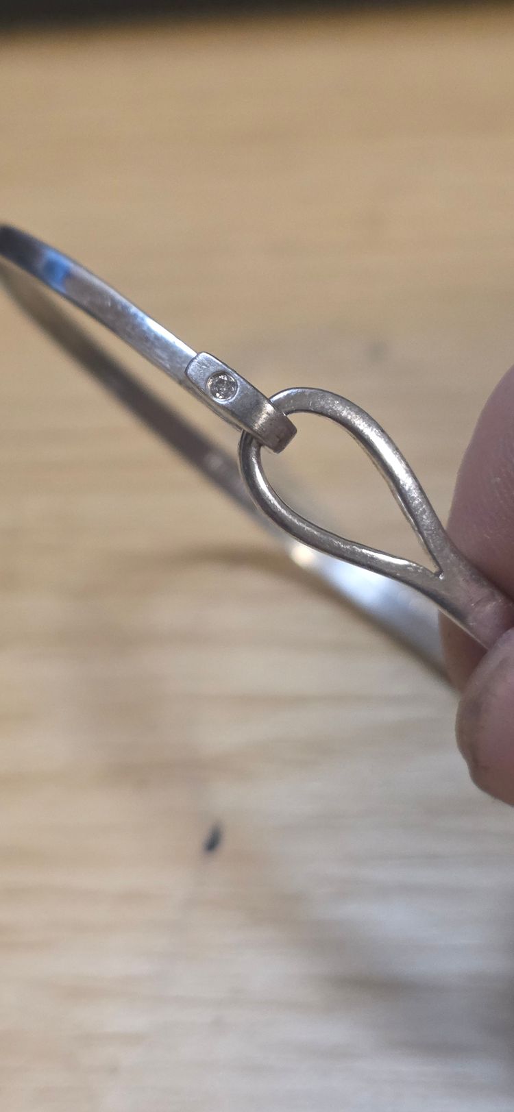 925 sterling Silver hook bangle set with Diamond  image 8