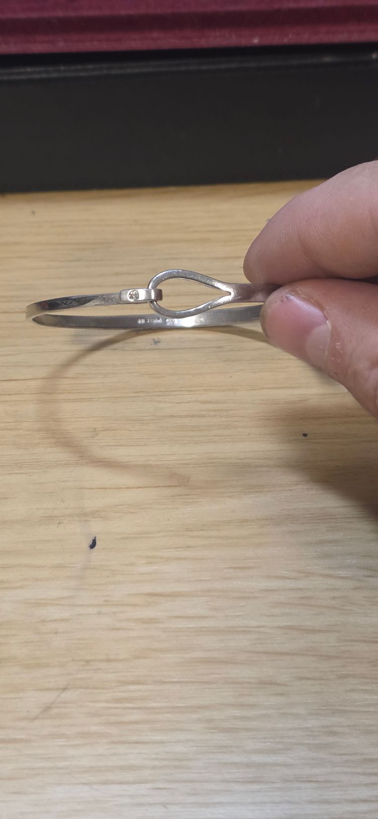 925 sterling Silver hook bangle set with Diamond  image 3