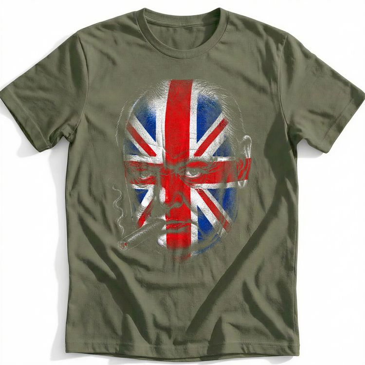 Bold Union Jack Head Style T-Shirt AU 1