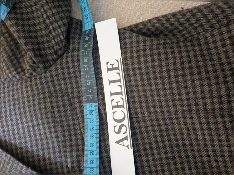 Blazer Uomo Fusaro Napoli Sartoriale 100% Lana Pied de poule marrone Grigio 52 6