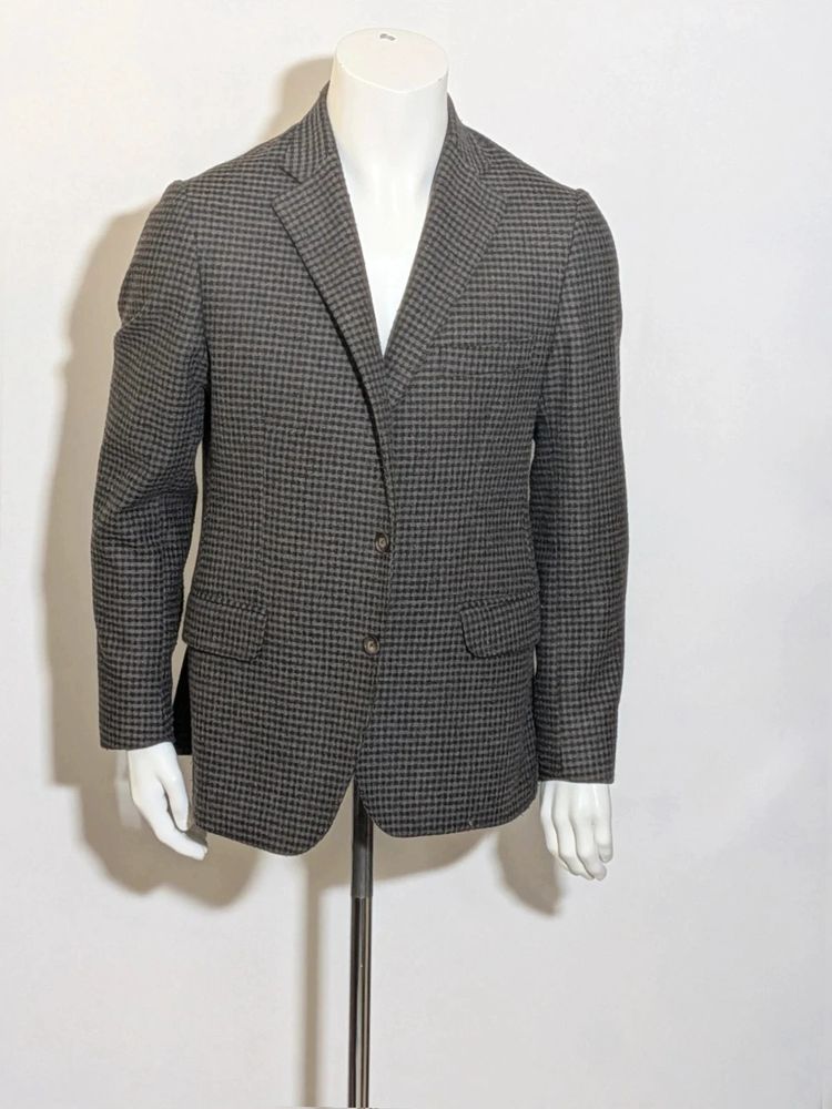 Blazer Uomo Fusaro Napoli Sartoriale 100% Lana Pied de poule marrone Grigio 52