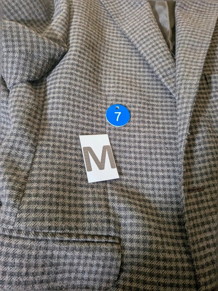 Blazer Uomo Fusaro Napoli Sartoriale 100% Lana Pied de poule marrone Grigio 52 8