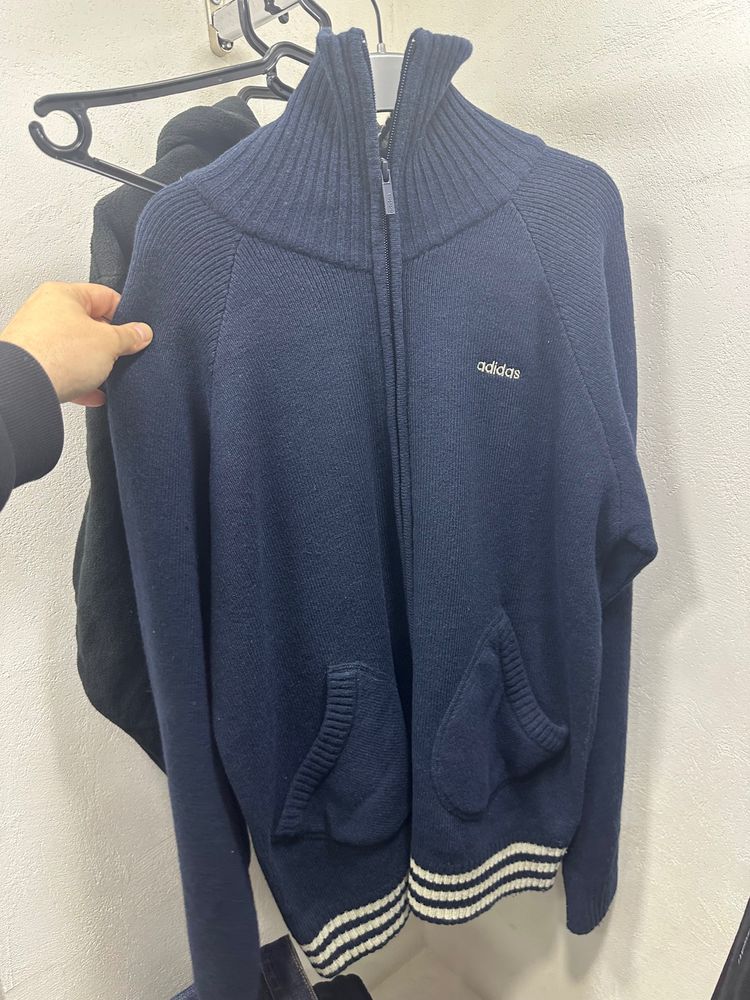 Adidas Navy Zip-Up Sweater