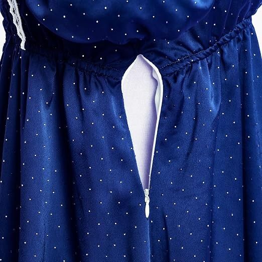 Blue Dress With White Polka Dots And Lace Trim imagen 2