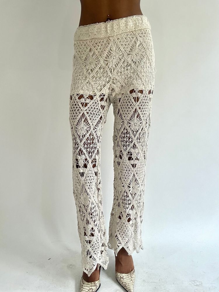 BEST PICKS | small white old zara crochet trousers image 1
