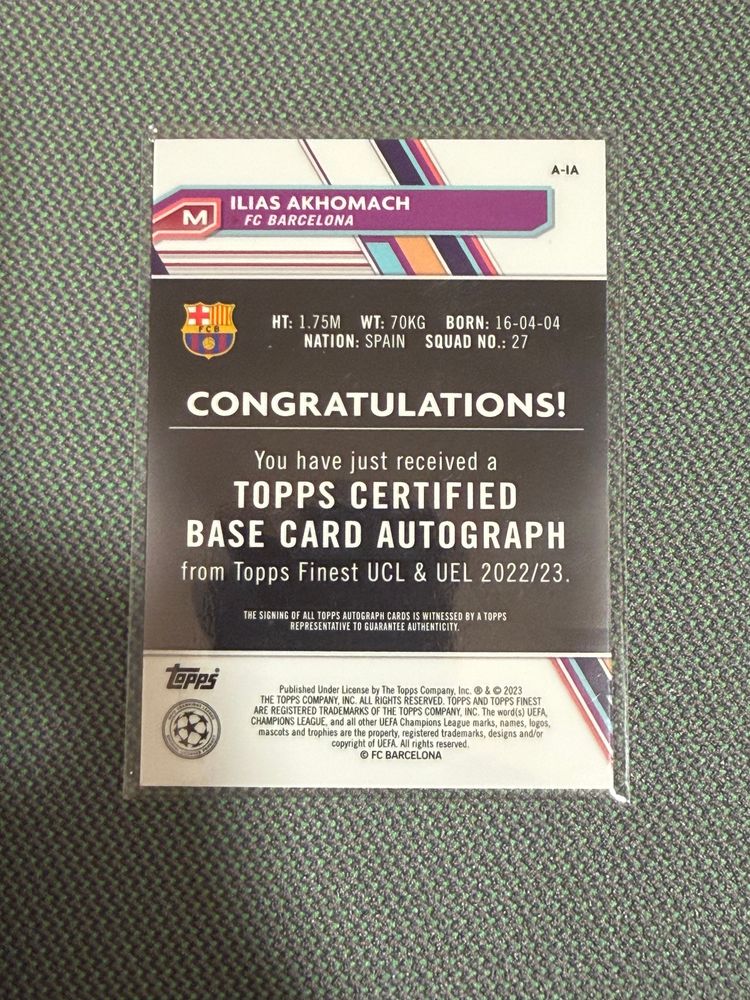 Topps Finest Auto Ilias Akhomach 88/99 2