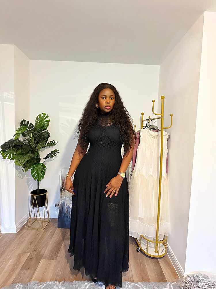 Black Lace Maxi Dress