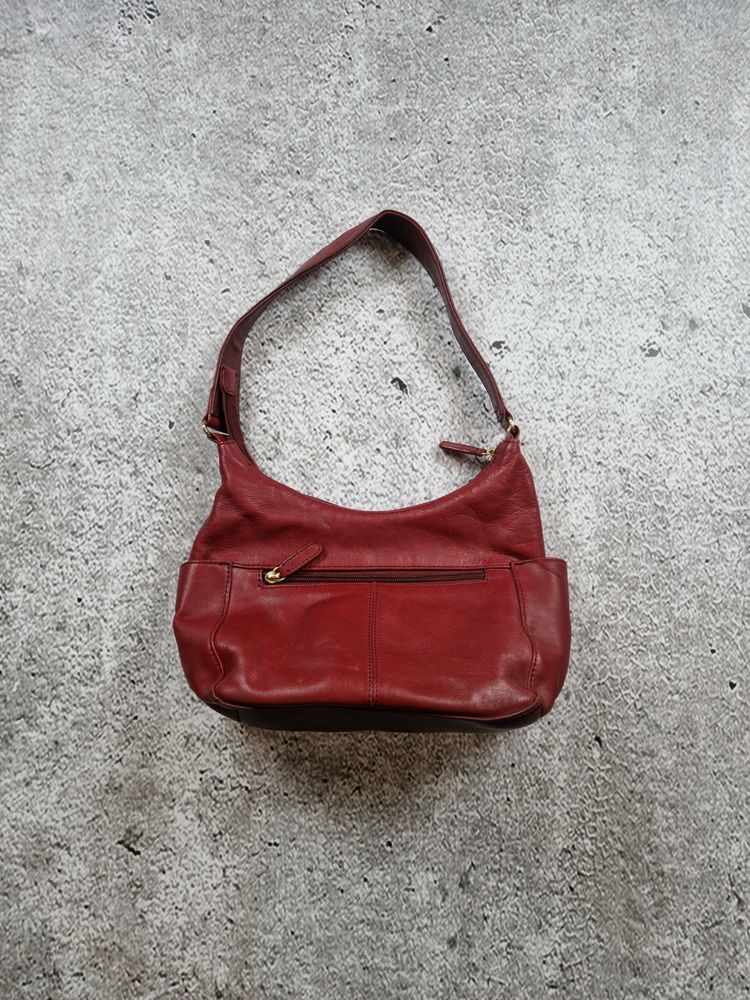 Red Leather Shoulder Bag