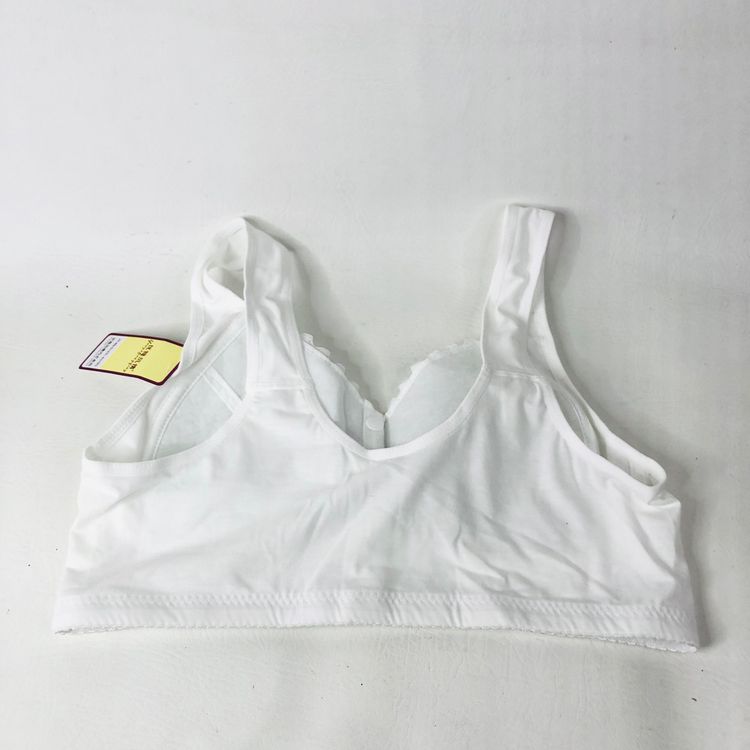 Front Fastening Ladies Bra White Fabric Non-wired Comfort 40C New (40/90 76-86cm) image 14