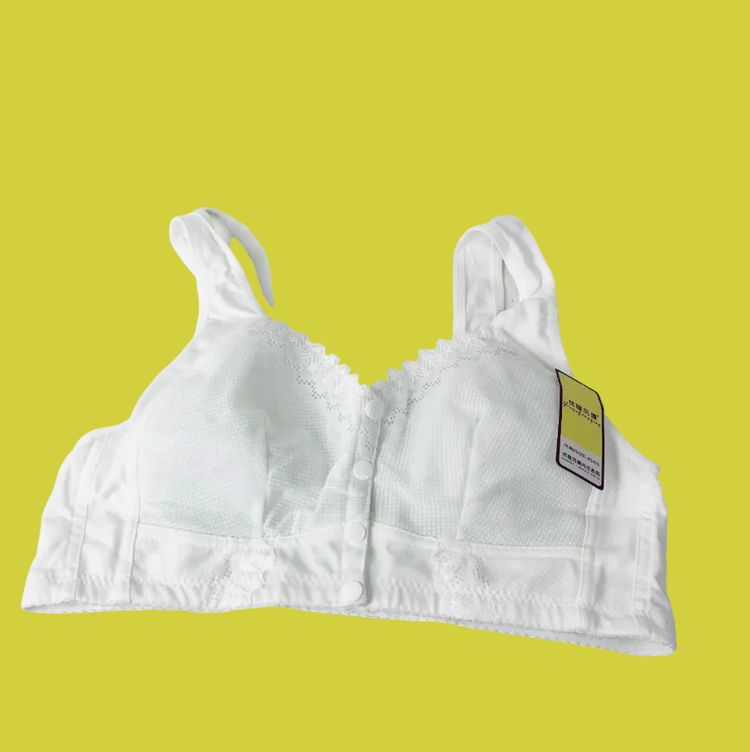 Front Fastening Ladies Bra White Fabric Non-wired Comfort 40C New (40/90 76-86cm) image 1