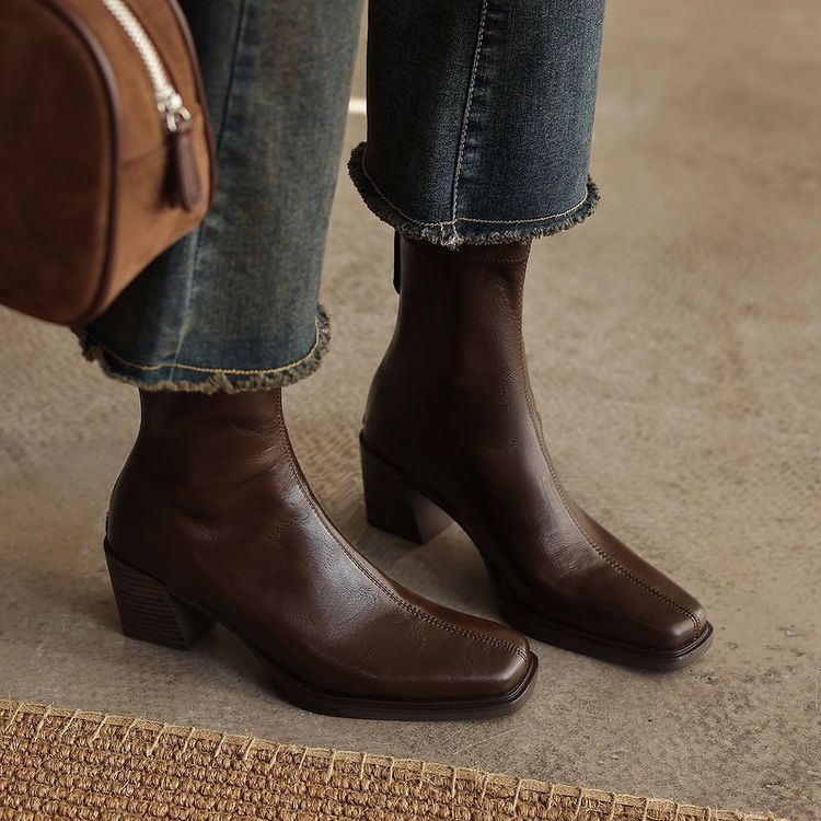 Brown Leather Ankle Boots image 1