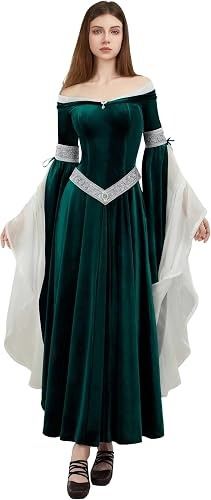 Green Velvet Medieval Style Dress