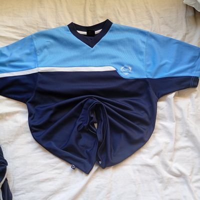 Blue And Navy Color Block Sweatshirt
