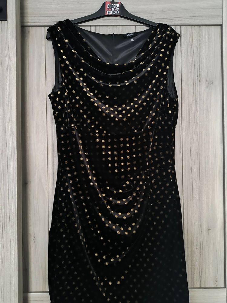 Other Black Sleeveless Dress With Gold Polka Dots product image