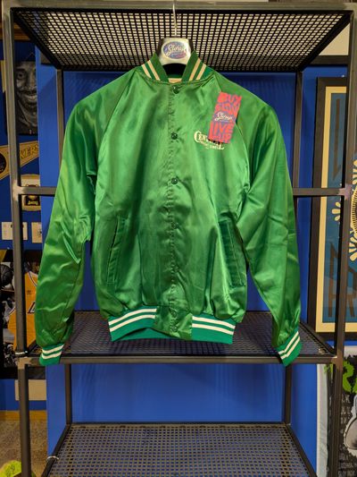 Green Satin Bomber Jacket