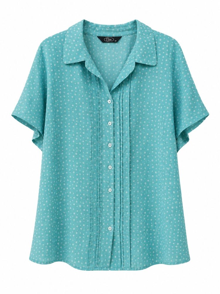 Other Item 74 Blue Short Sleeve Blouse With Polka Dots product image