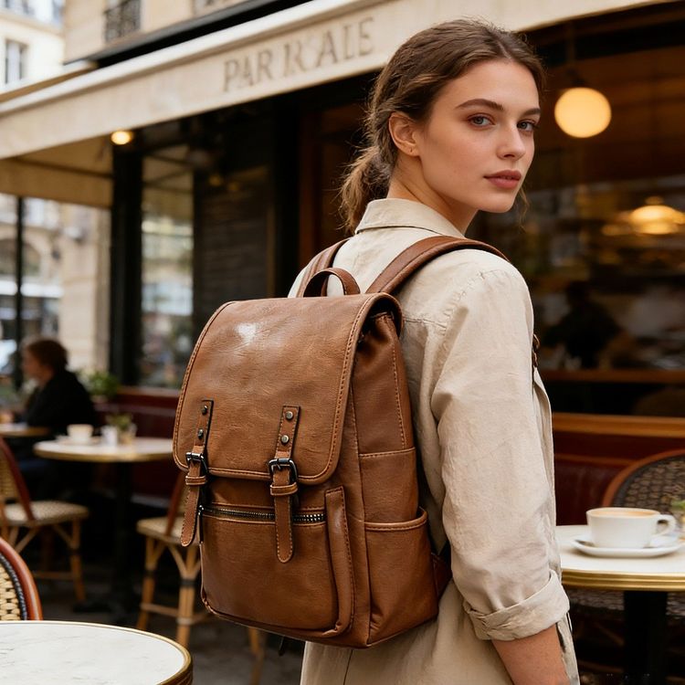 Other Brown Faux Leather Backpack product image