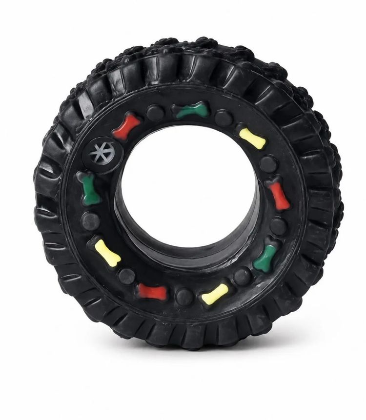 Unbranded Black Dog Chew Toy Tire Shape product image