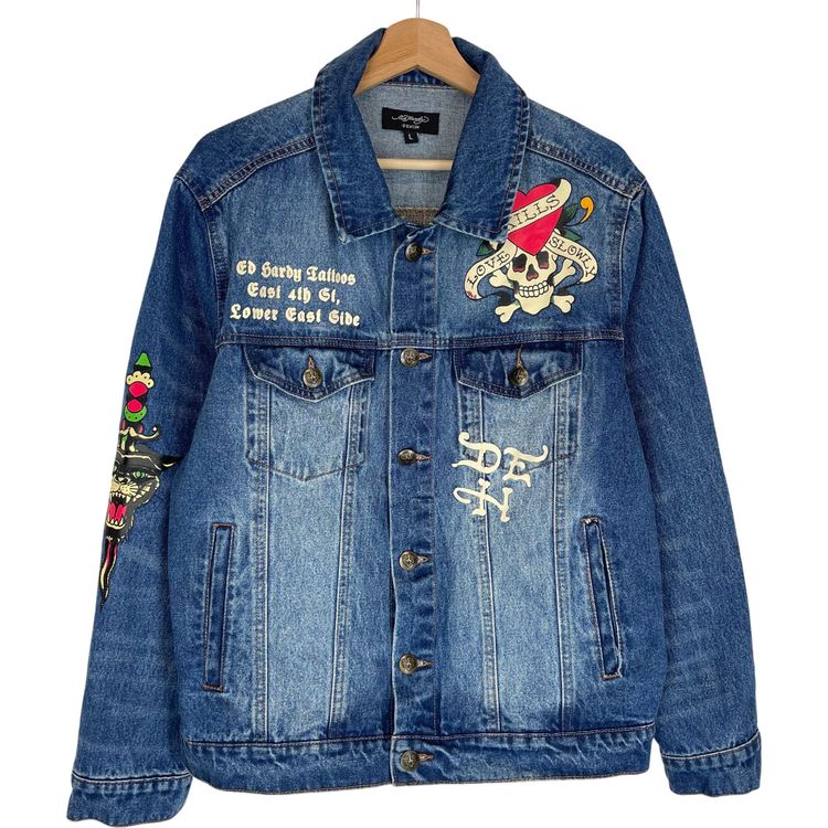 Immagine di Ed Hardy Denim Trucker Jacket Large 1