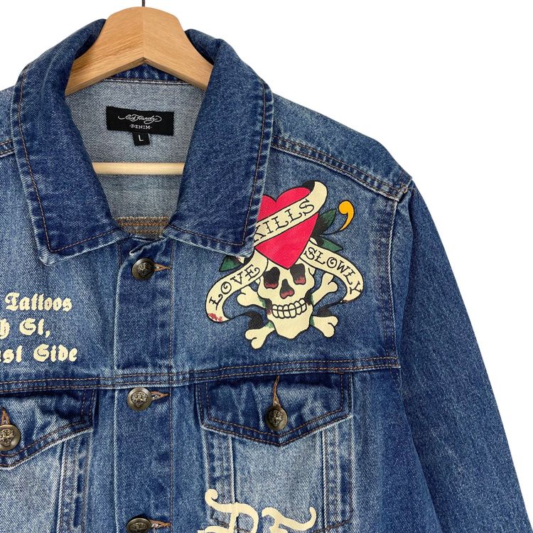 Immagine di Ed Hardy Denim Trucker Jacket Large 2