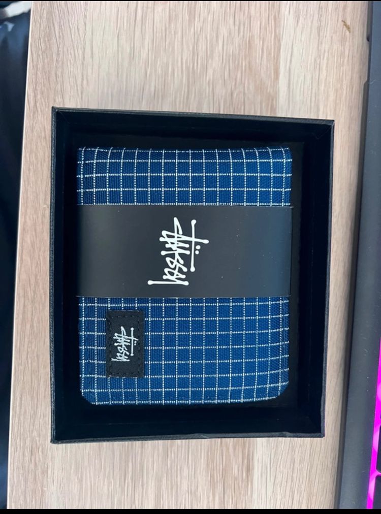 Stussy Blue Checkered Wallet