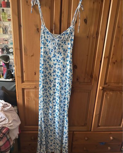 Blue Floral Slip Dress