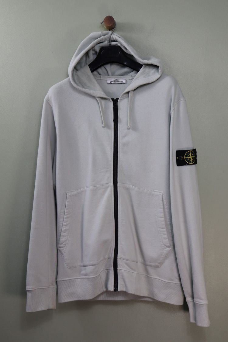 Stone Island Pastel Blue Zipped Hoodie image 3
