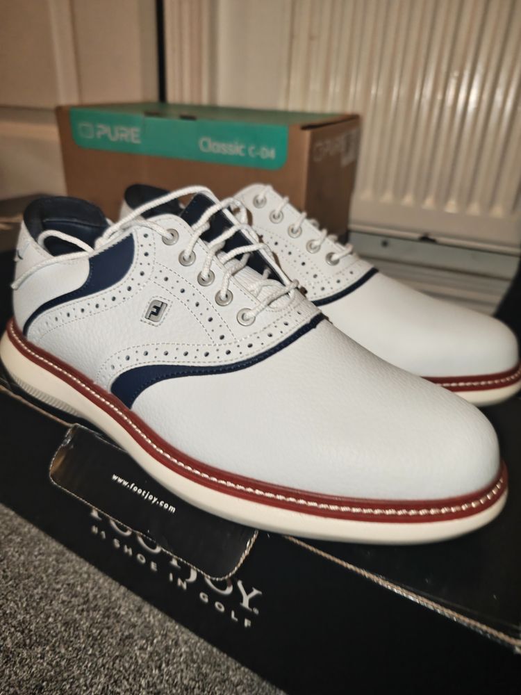 Footjoy White And Navy Golf Shoes tradition retail £140