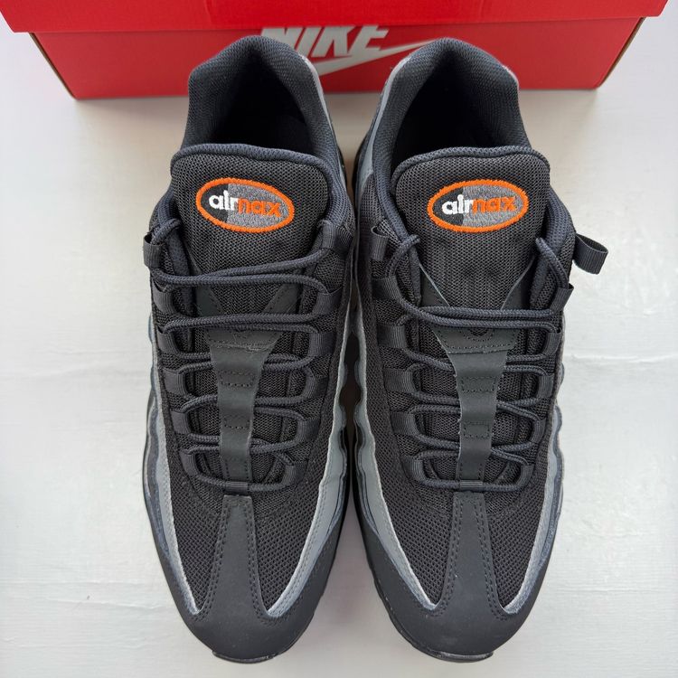 Immagine di Nike Air Max 95 Size UK 10 Black Grey Safety Orange Men's Trainers DX2657-001 2